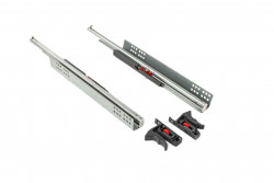 Комплект направляющих скрытого монтажа с фиксаторами Firmax L=400мм, полного выдвижения с доводчиком, для ЛДСП 16мм, FRM0666.SF40